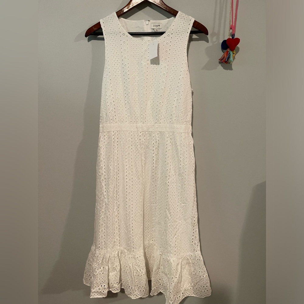 Elegant White Eyelet Dress